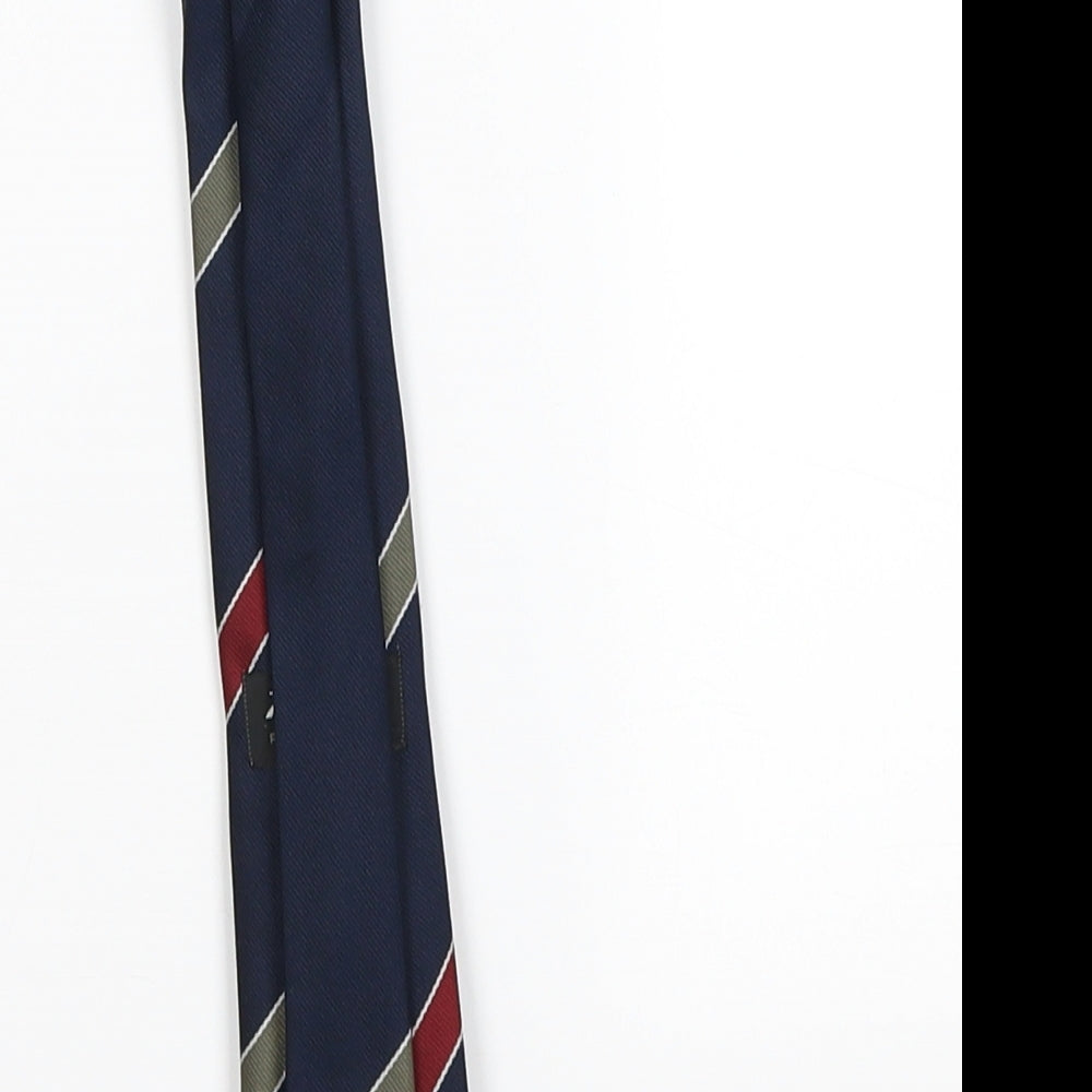 roberto Mens Blue Striped  Pointed Tie One Size