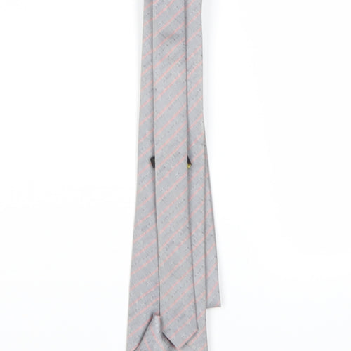 Preworn Mens Grey Striped  Pointed Tie One Size