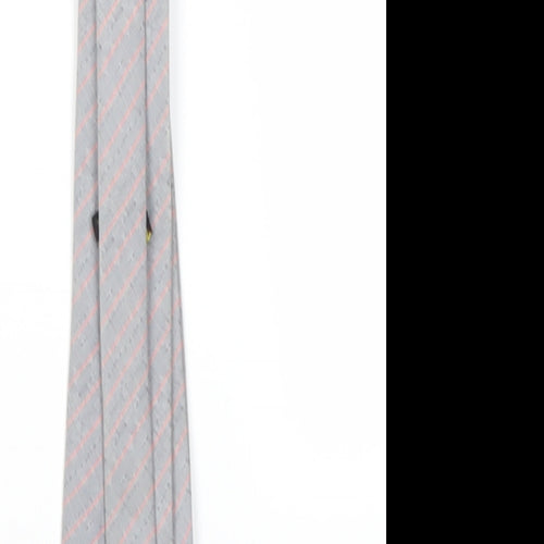 Preworn Mens Grey Striped  Pointed Tie One Size