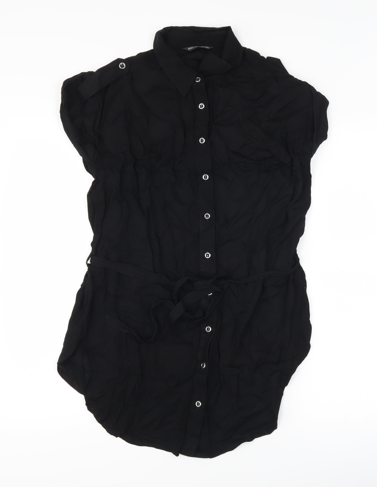 Marks and Spencer Womens Black   Basic Button-Up Size 8  - longline