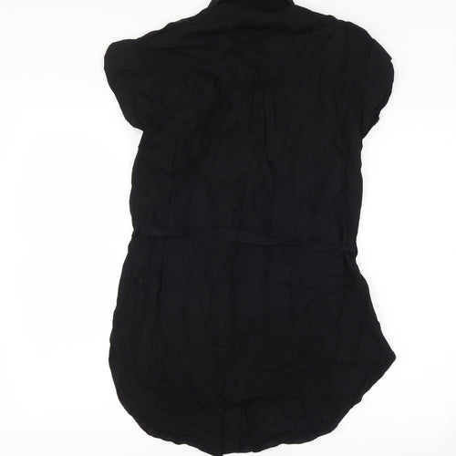 Marks and Spencer Womens Black   Basic Button-Up Size 8  - longline