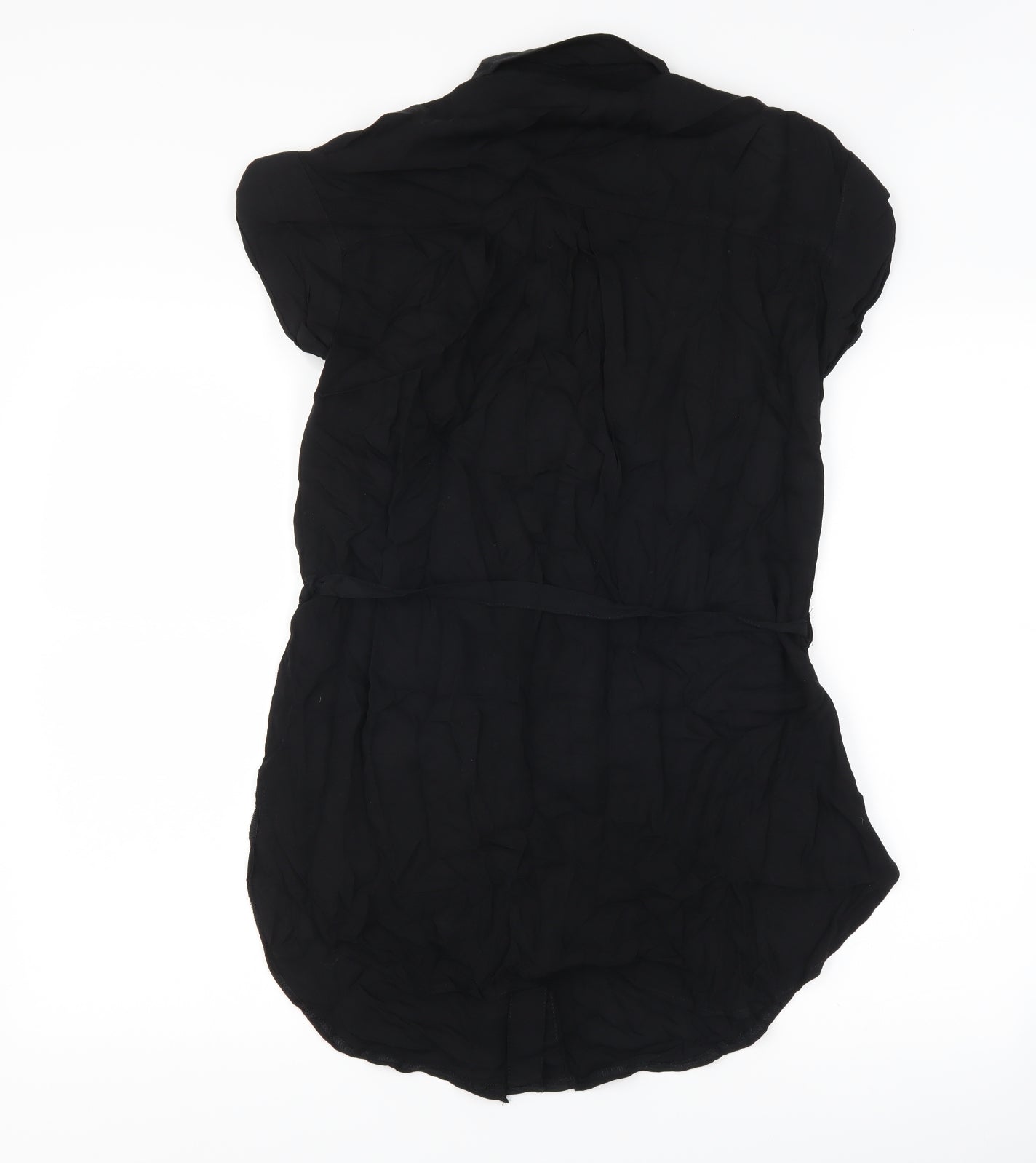 Marks and Spencer Womens Black   Basic Button-Up Size 8  - longline