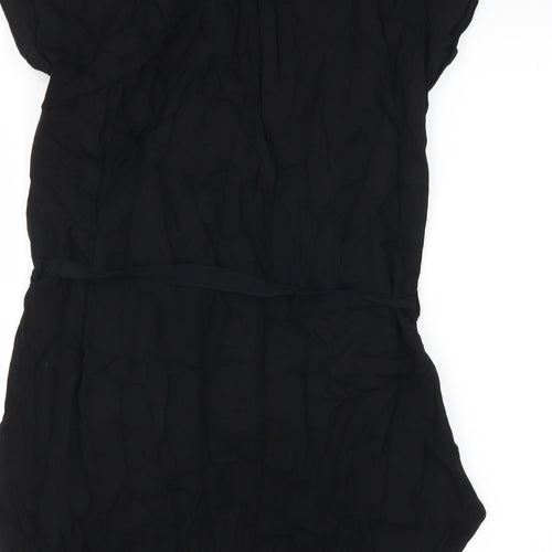 Marks and Spencer Womens Black   Basic Button-Up Size 8  - longline