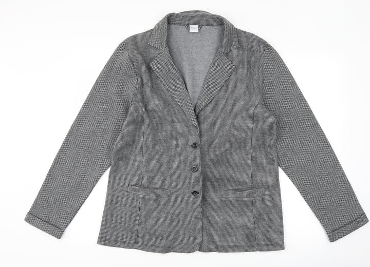 Cotton Traders Womens Grey Herringbone  Jacket Suit Jacket Size 16