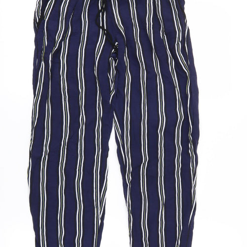 F&F Womens Blue Striped  Trousers  Size 8 L26 in