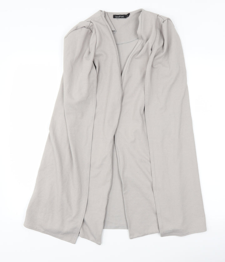 Boohoo Womens Grey Jacket Coatigan Size 12