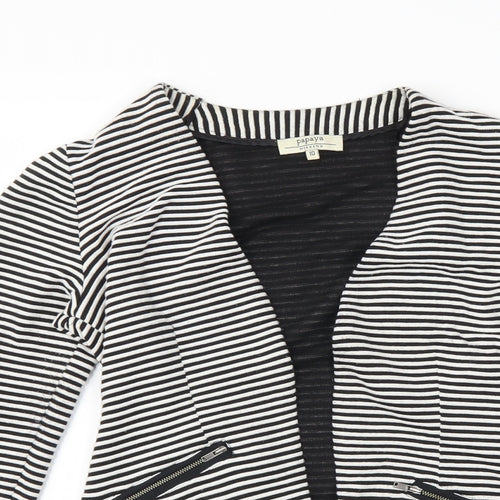 Papaya Womens Black Striped  Jacket Blazer Size 10