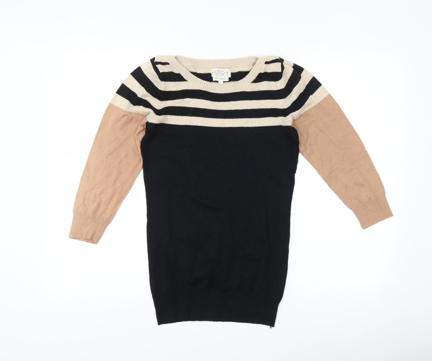 NEXT Womens Black Striped  Pullover Jumper Size 8