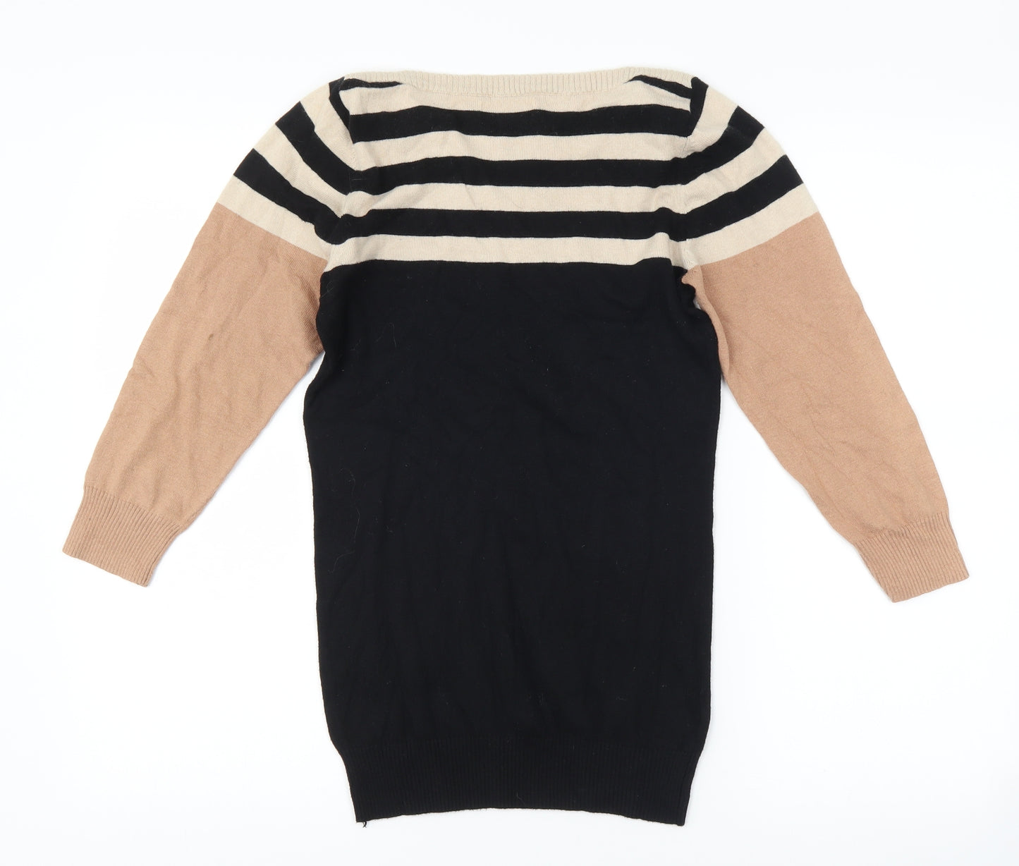 NEXT Womens Black Striped  Pullover Jumper Size 8