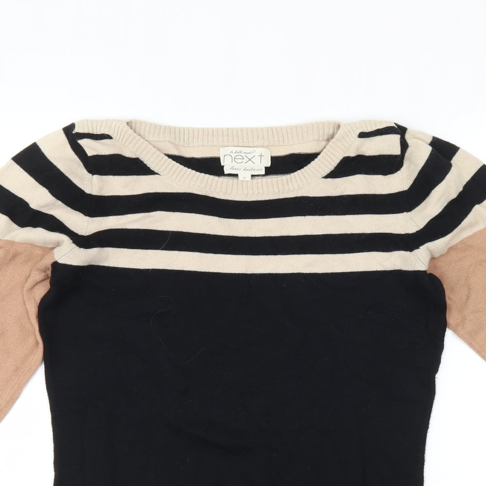 NEXT Womens Black Striped  Pullover Jumper Size 8