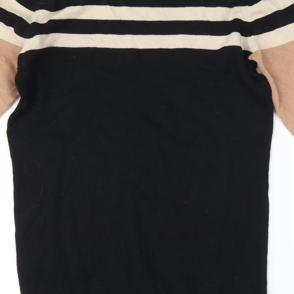 NEXT Womens Black Striped  Pullover Jumper Size 8