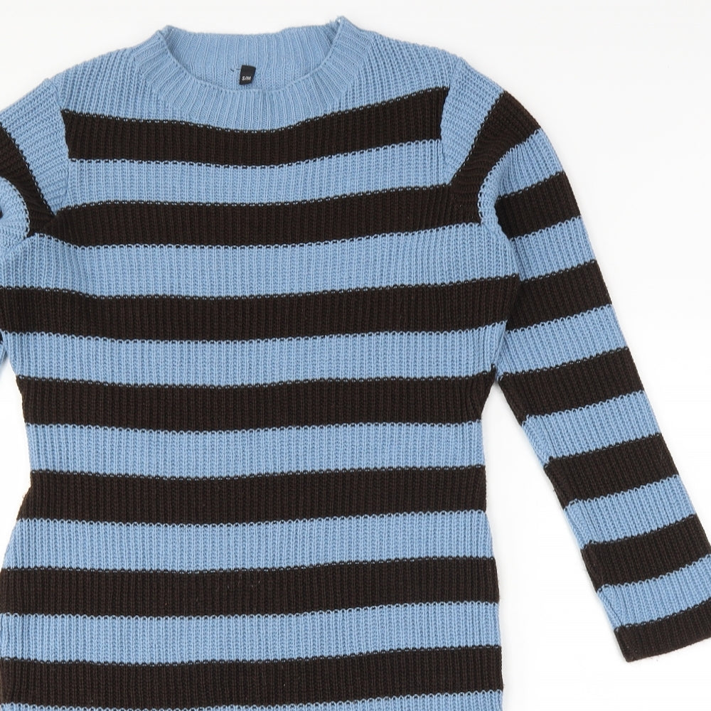 Preworn Womens Blue Striped  Jumper Dress  Size S