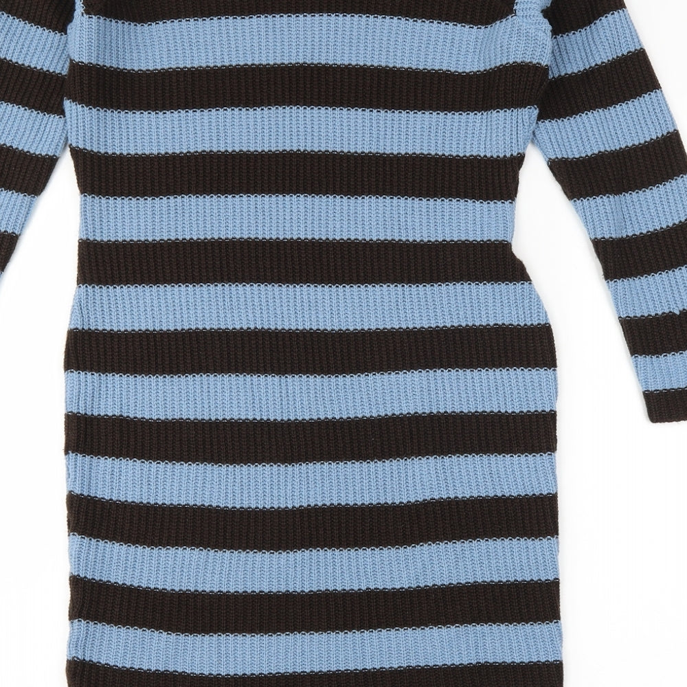 Preworn Womens Blue Striped  Jumper Dress  Size S