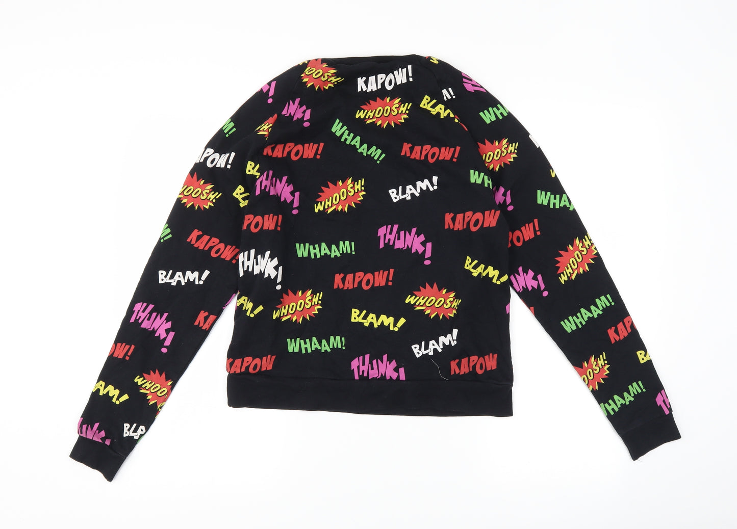 Topshop Womens Black   Pullover Sweatshirt Size 10  - slogan