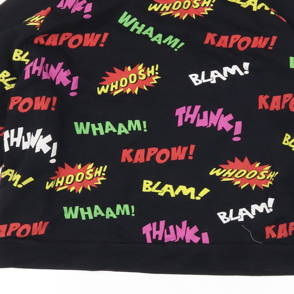 Topshop Womens Black   Pullover Sweatshirt Size 10  - slogan