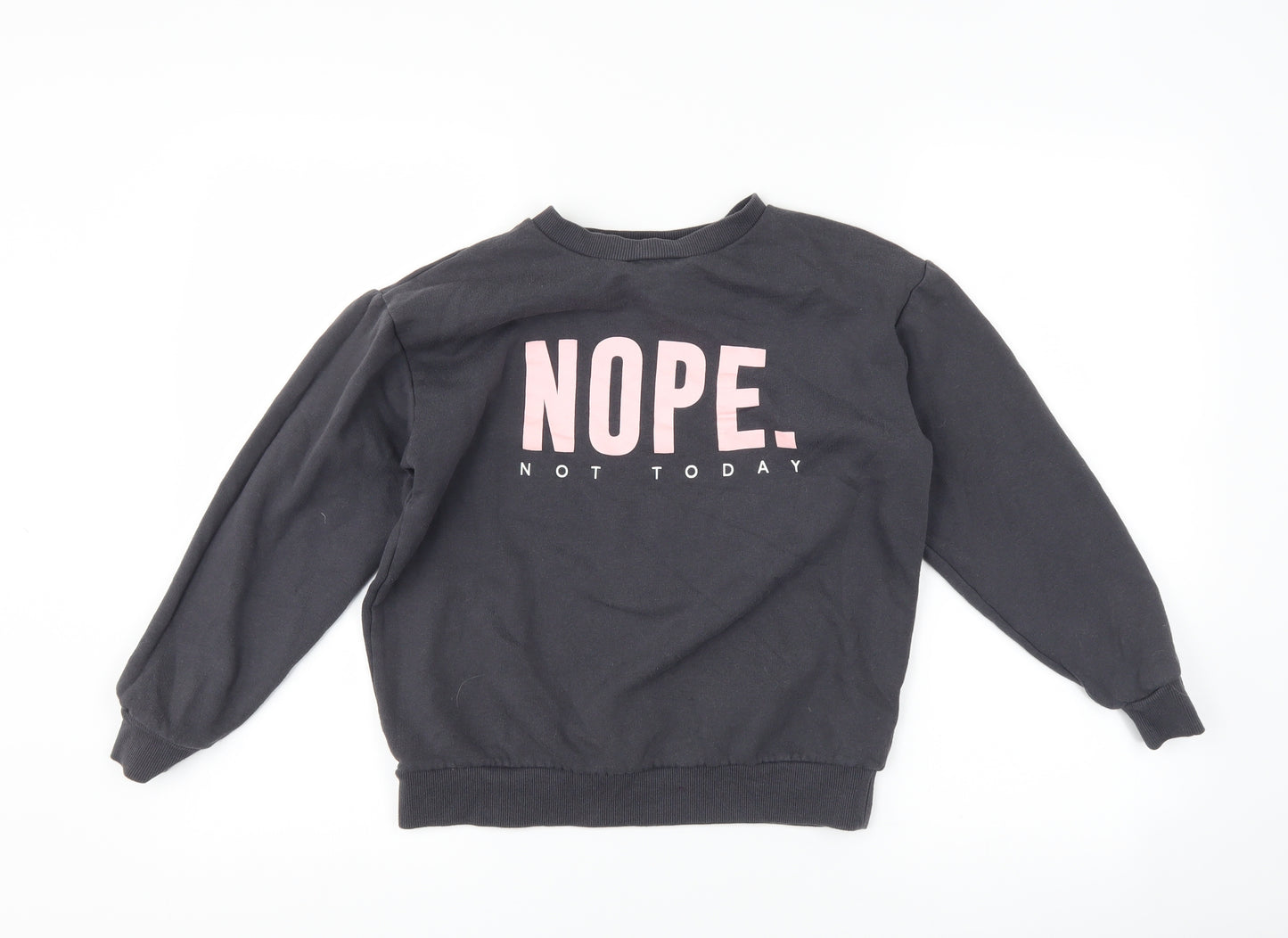 New Look Girls Grey   Pullover Sweatshirt Size 10-11 Years  - slogan