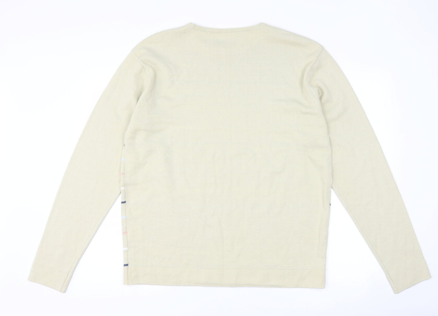 Refind Mens Beige Striped  Pullover Jumper Size XL