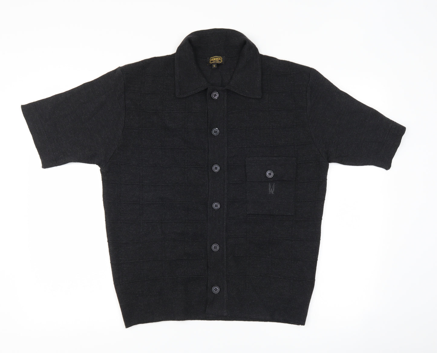 Aertex Womens Grey   Basic Button-Up Size L