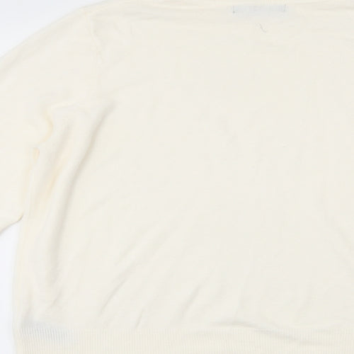 Marks and Spencer Womens White   Pullover Jumper Size 18