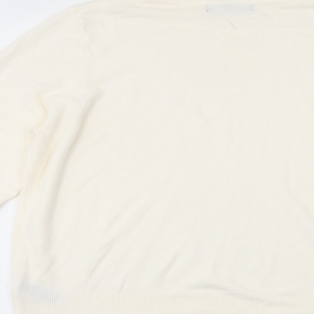 Marks and Spencer Womens White   Pullover Jumper Size 18