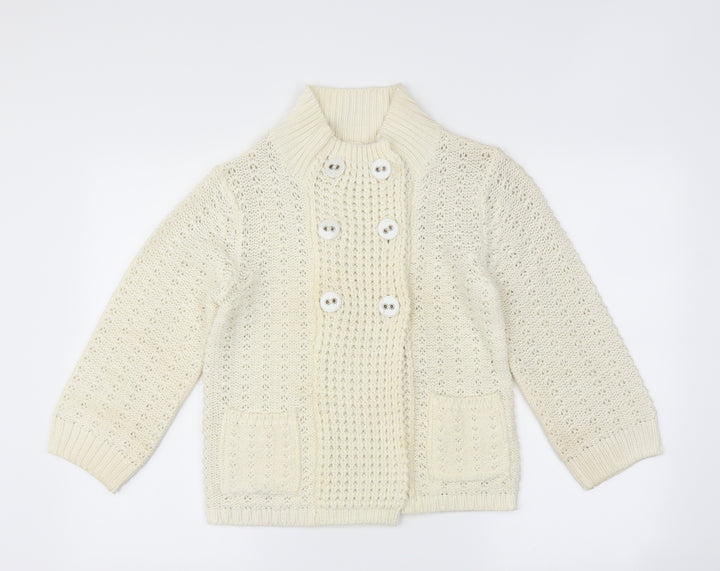 Internacionale Womens Ivory Cardigan Jumper Size 10
