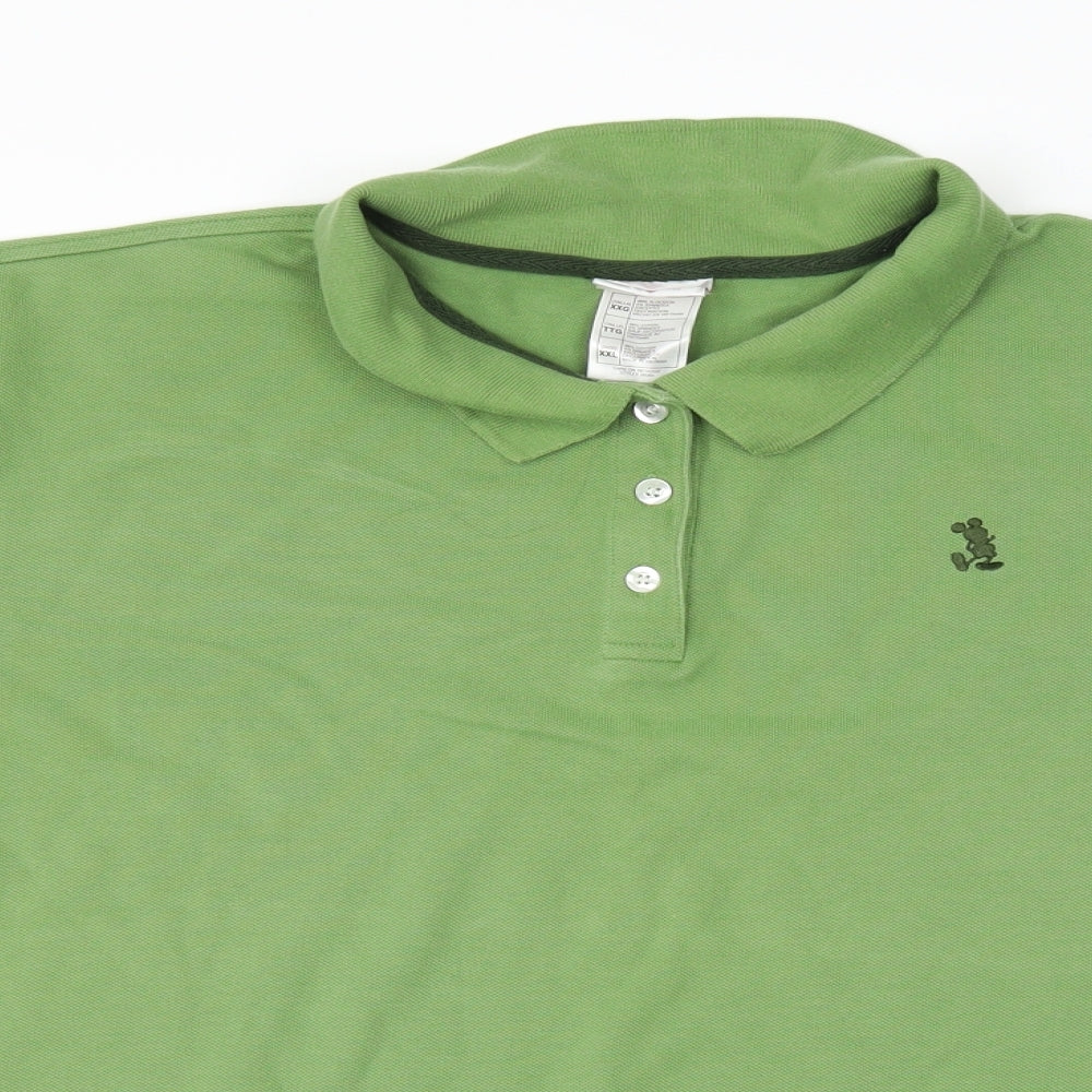 Disney Mens Green    Polo Size 2XL  - Disney Mickey Mouse