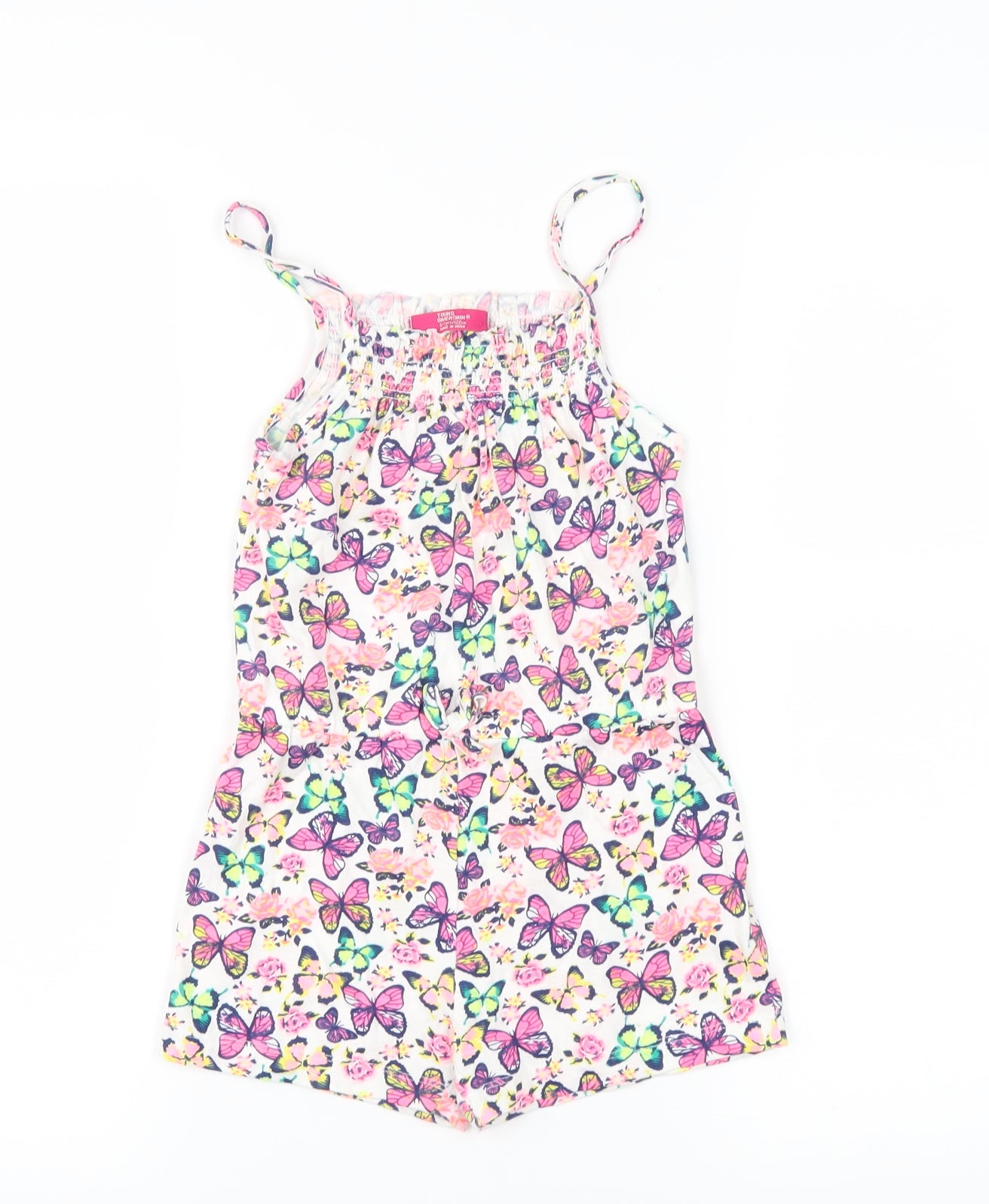 Young Dimension Girls White   Playsuit One-Piece Size 6-7 Years  - butteflies