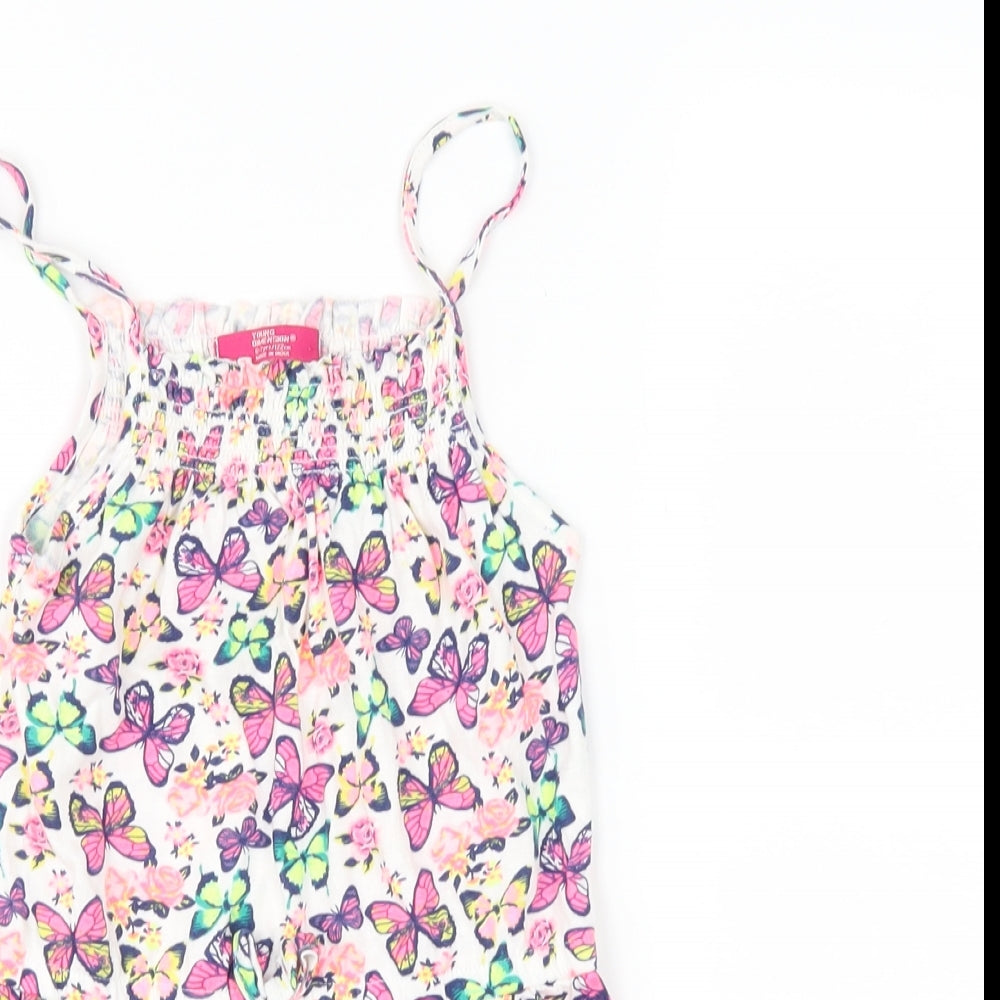 Young Dimension Girls White   Playsuit One-Piece Size 6-7 Years  - butteflies