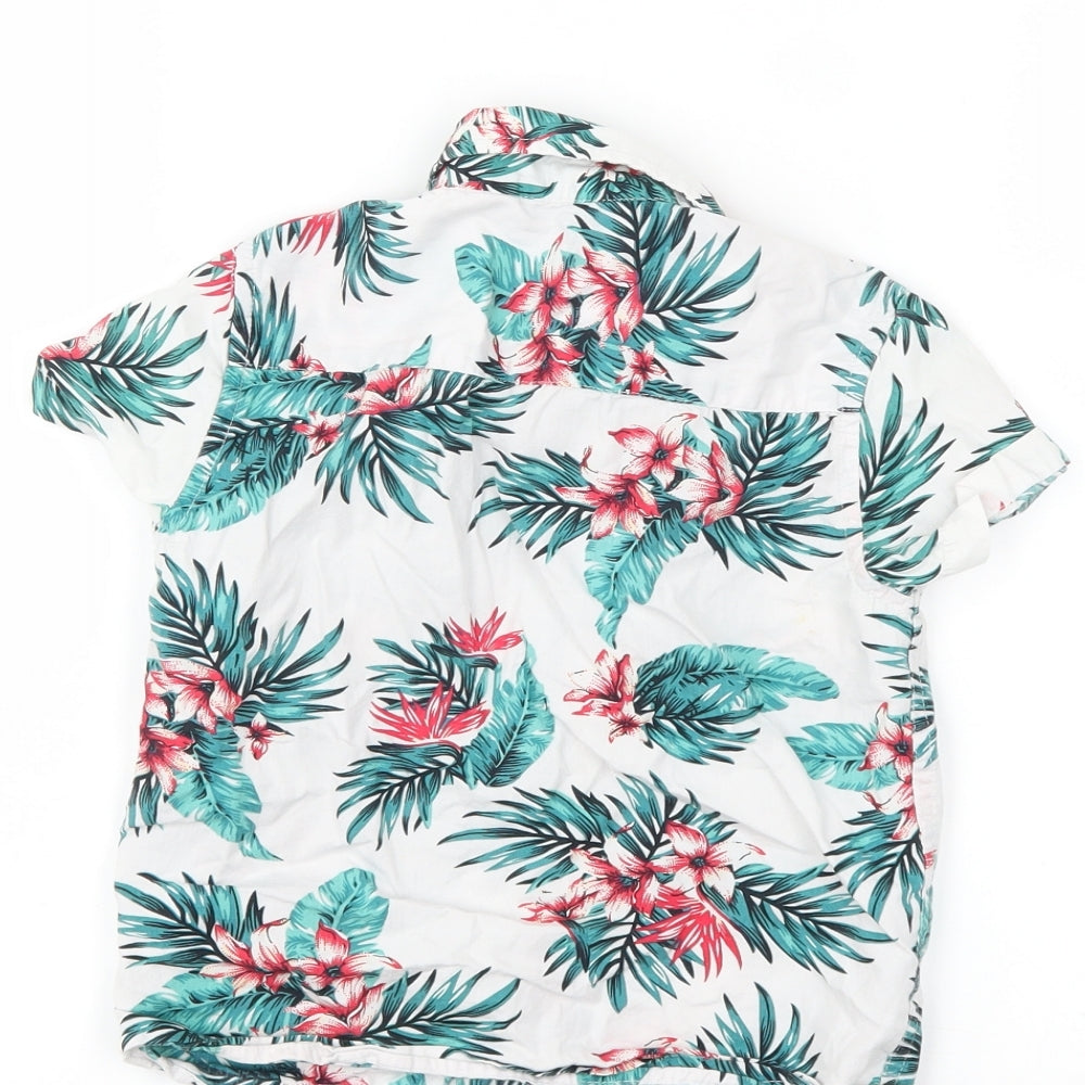 George Boys White Floral  Basic Button-Up Size 4-5 Years