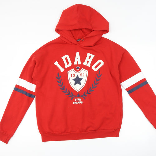 Primark Girls Red Striped  Pullover Hoodie Size 14-15 Years