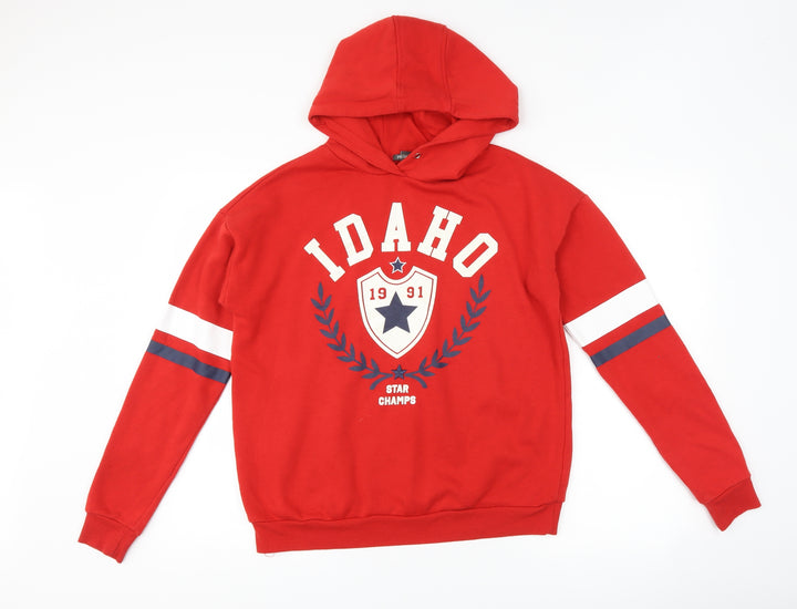 Primark Girls Red Striped  Pullover Hoodie Size 14-15 Years