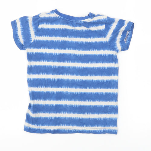 Matalan Boys Blue Striped  Basic T-Shirt Size 4-5 Years  - Tie Dye