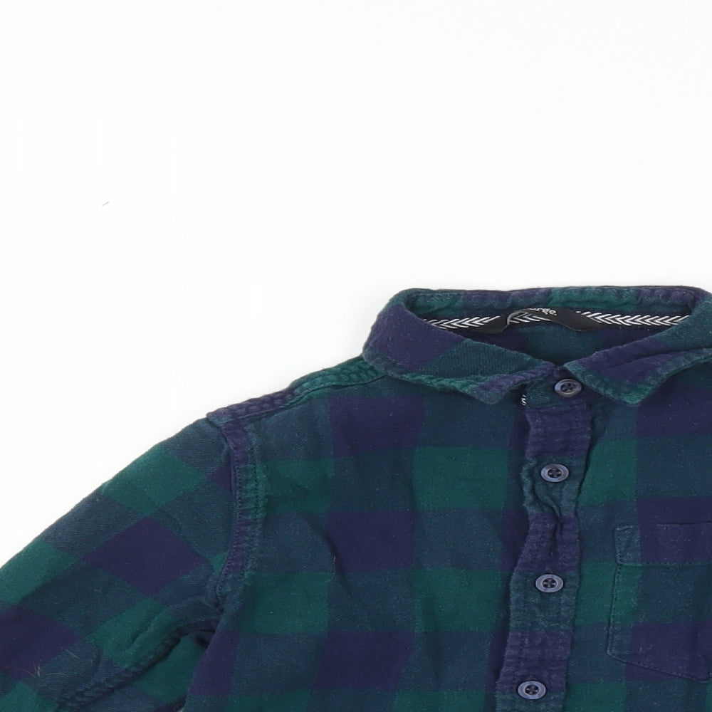 George Boys Green Check  Basic Button-Up Size 4-5 Years