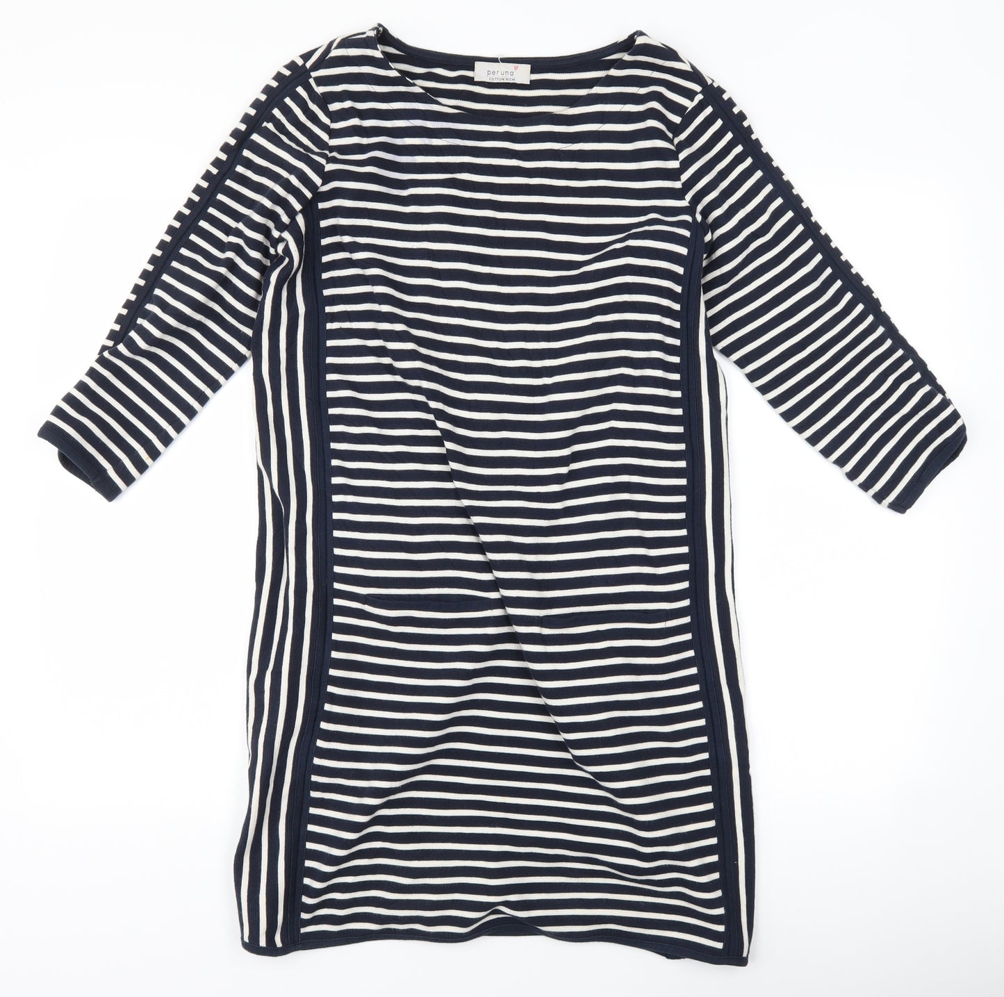Marks and Spencer Womens Blue Striped  Jumper Dress  Size 10