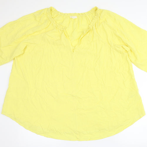 flint & moss Womens Yellow   Basic Blouse Size 2XL
