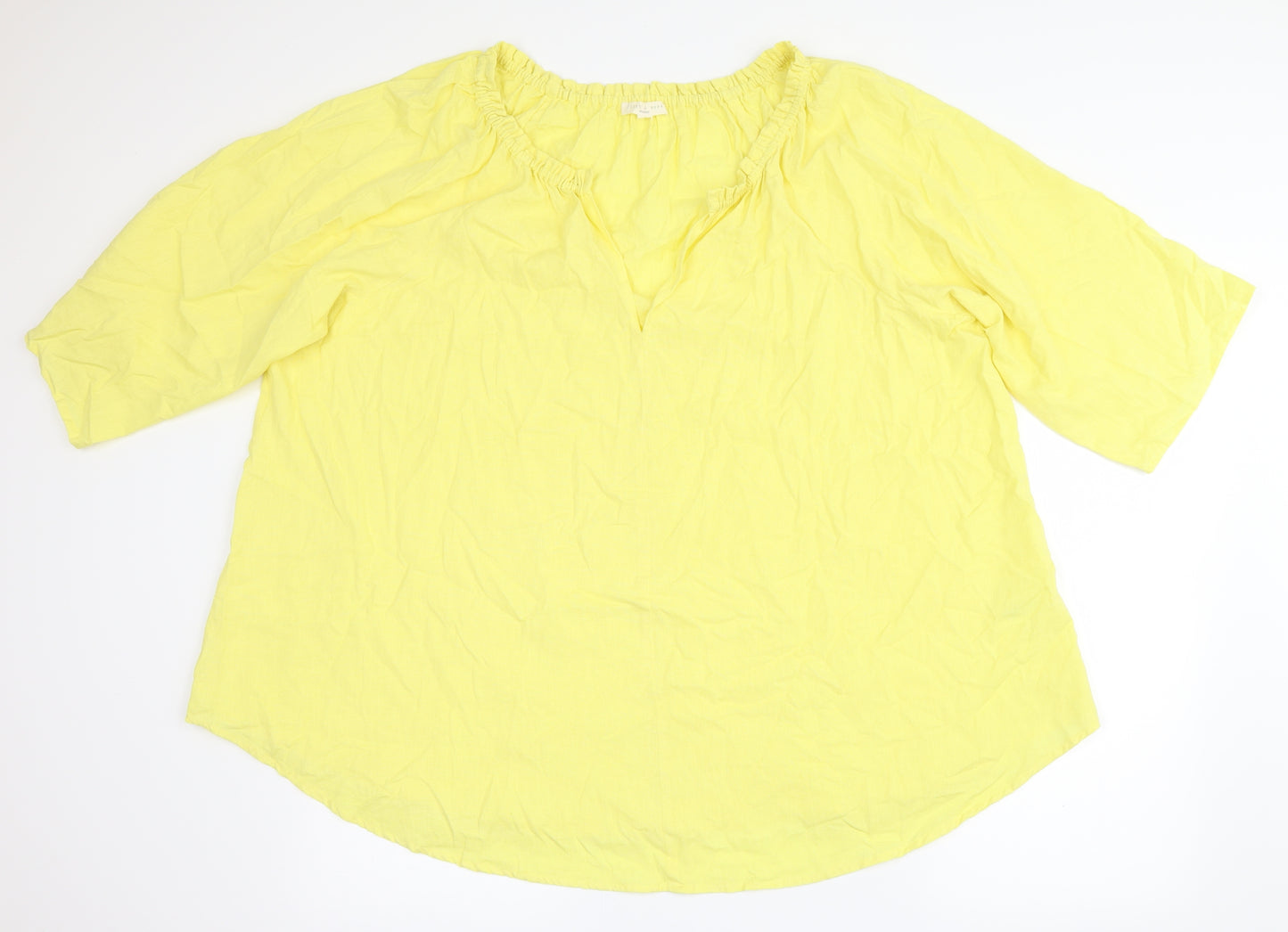 flint & moss Womens Yellow   Basic Blouse Size 2XL