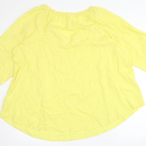 flint & moss Womens Yellow   Basic Blouse Size 2XL