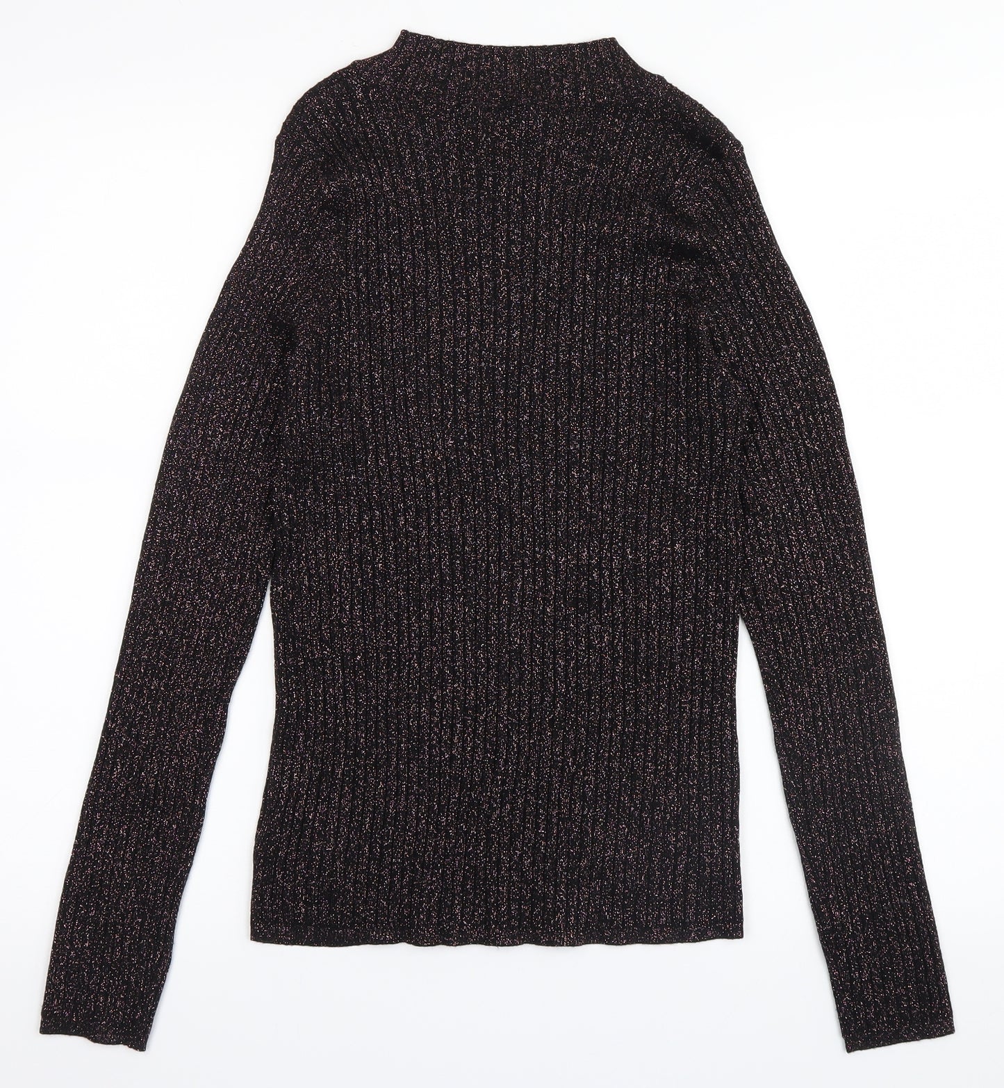 F&F Womens Black   Pullover Jumper Size 14  - pink glitter