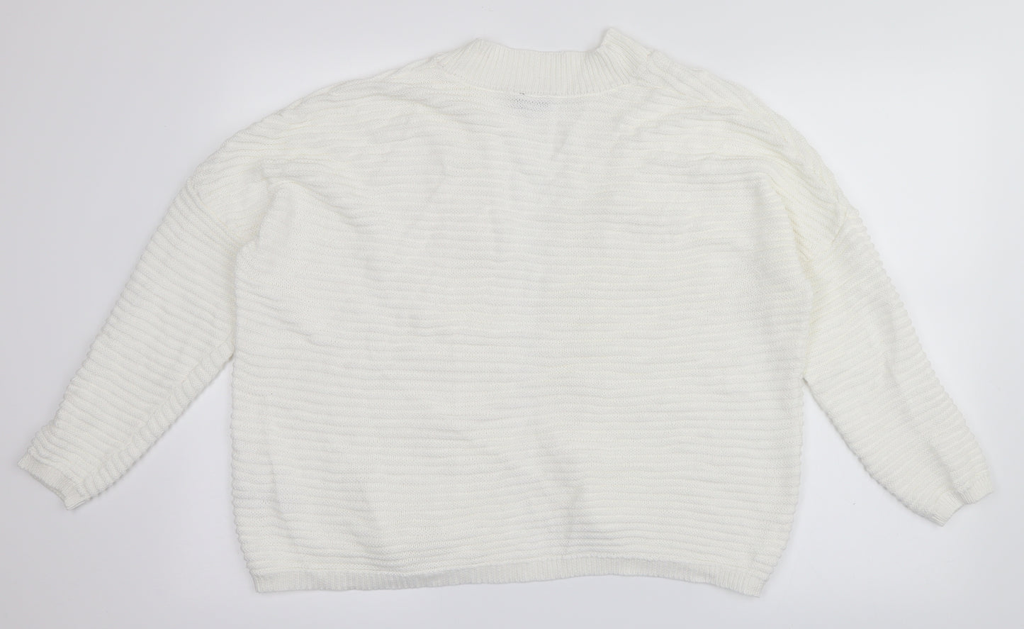M&Co Womens White   Cardigan Jumper Size S