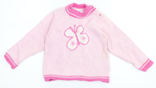 Front view of Babble Boom girls’ pink jumper, size 3-4, years