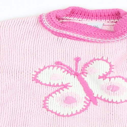 Babble Boom Girls Pink   Pullover Jumper Size 3-4 Years