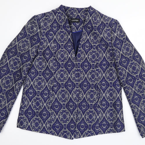 George` Womens Blue Geometric  Jacket  Size 14