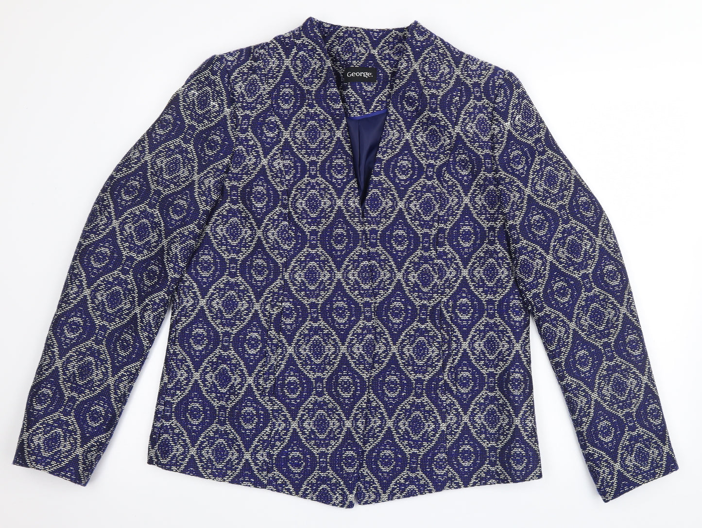 George` Womens Blue Geometric  Jacket  Size 14