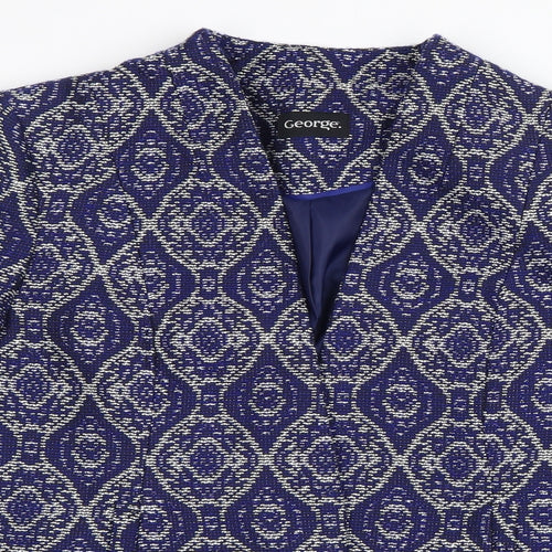George` Womens Blue Geometric  Jacket  Size 14