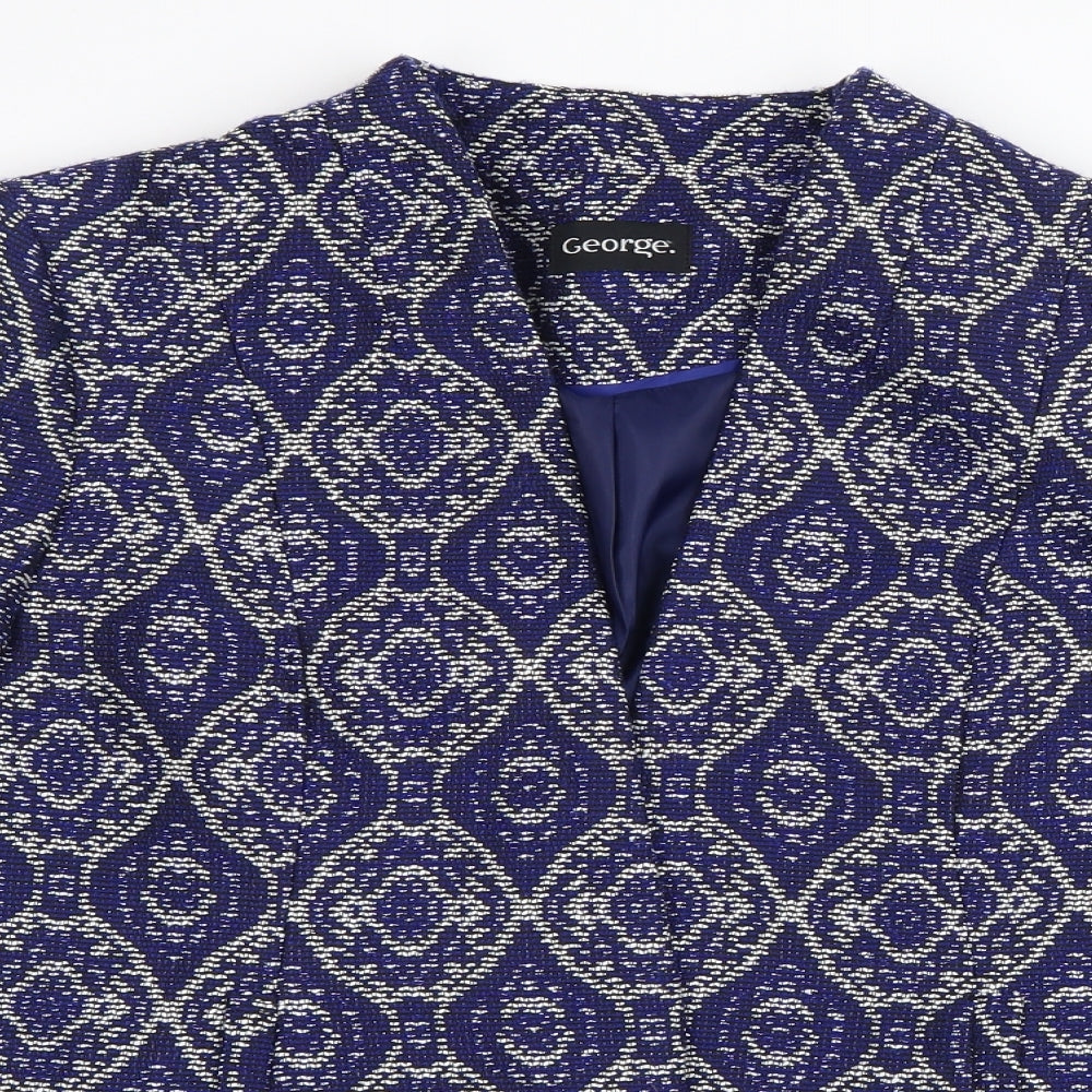 George` Womens Blue Geometric  Jacket  Size 14