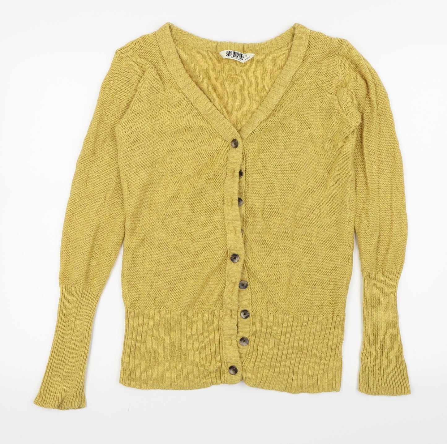 idi Womens Yellow   Cardigan Jumper Size M