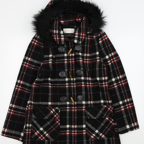 BHS Womens Black Camouflage  Parka Coat Size 14