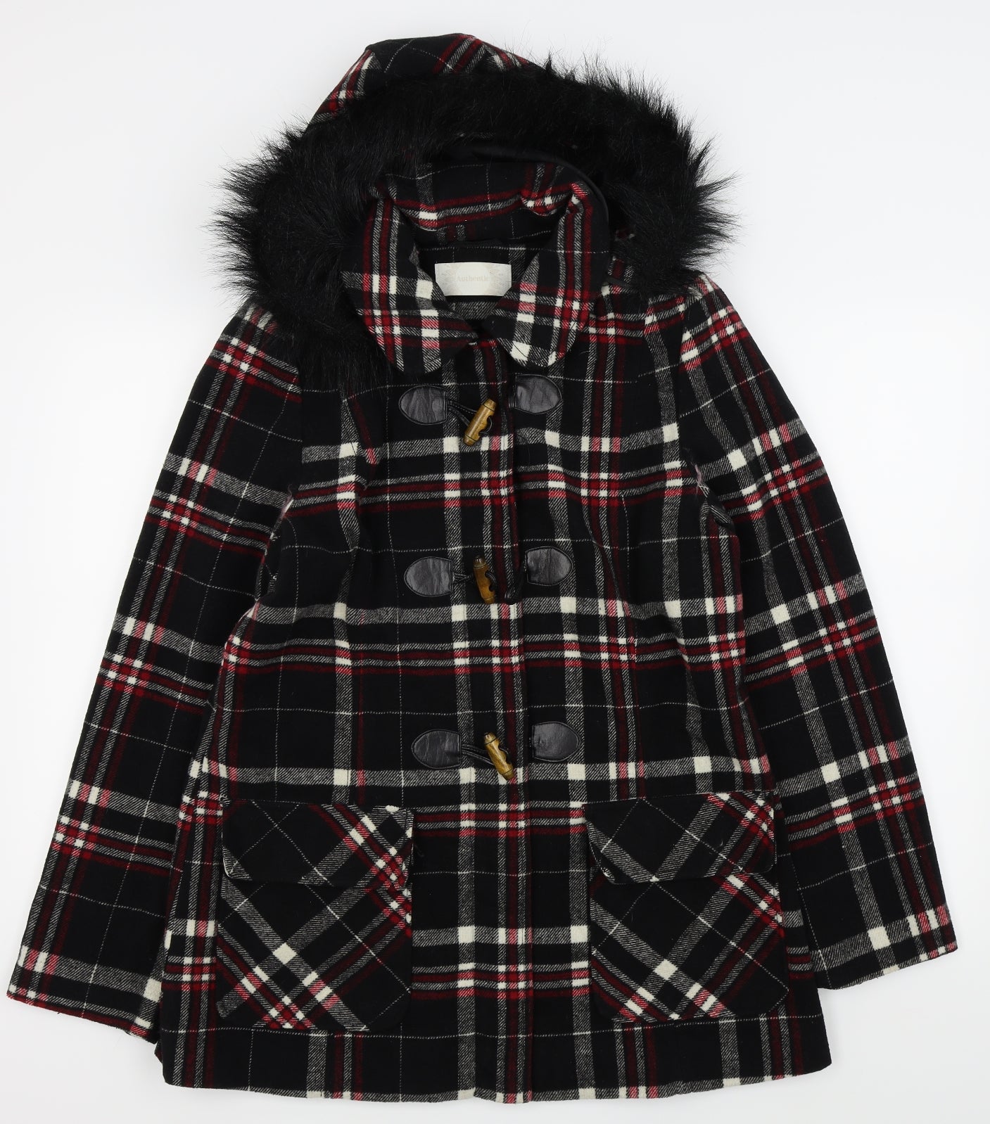 BHS Womens Black Camouflage  Parka Coat Size 14