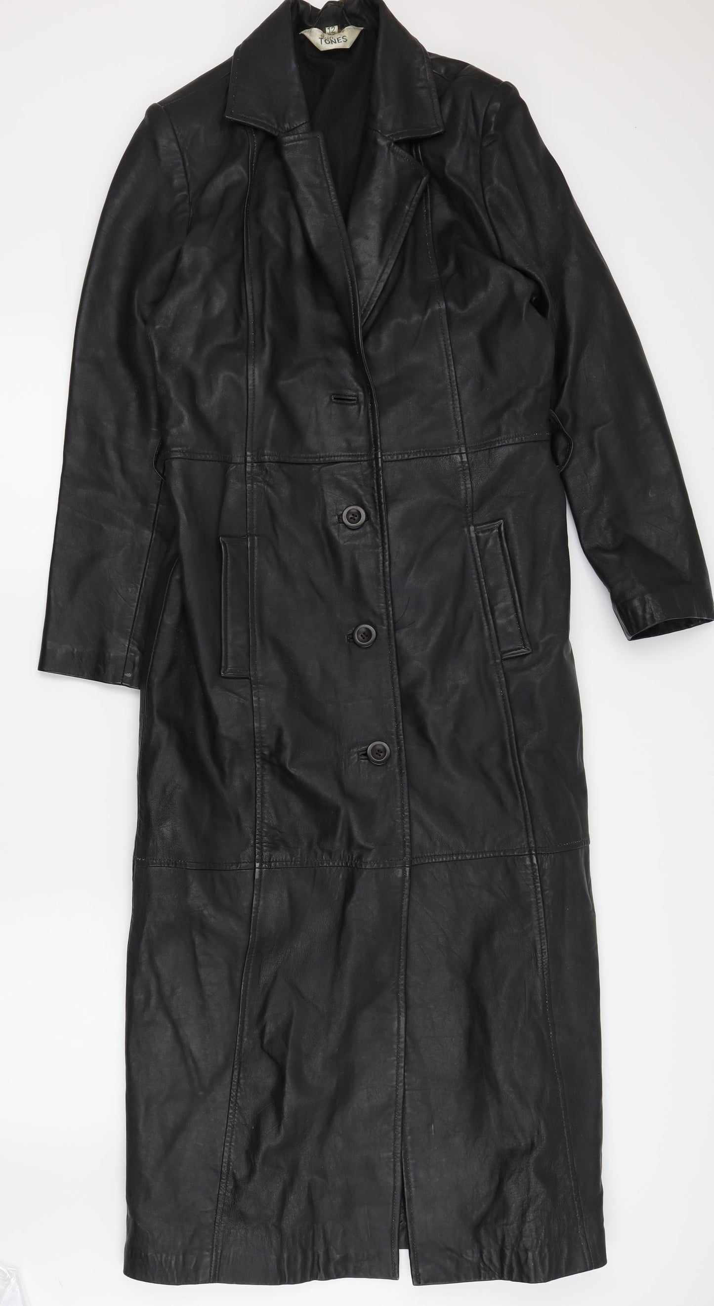 skin Tones Womens Black   Overcoat Coat Size 12