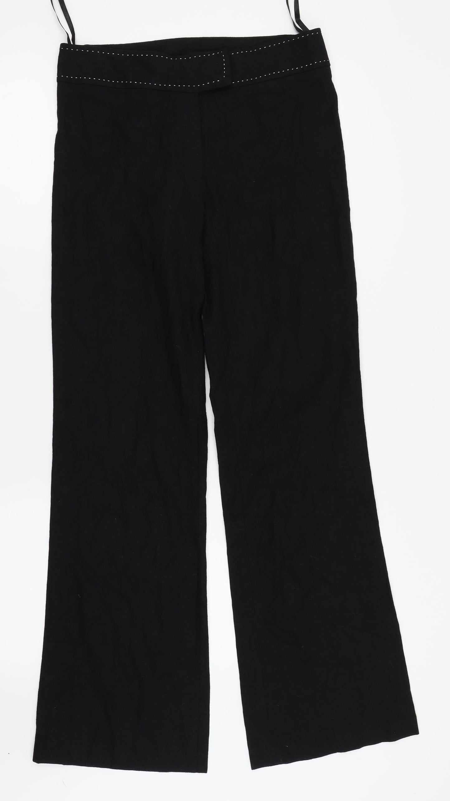 Lime Womens Black   Trousers  Size 8 L30 in